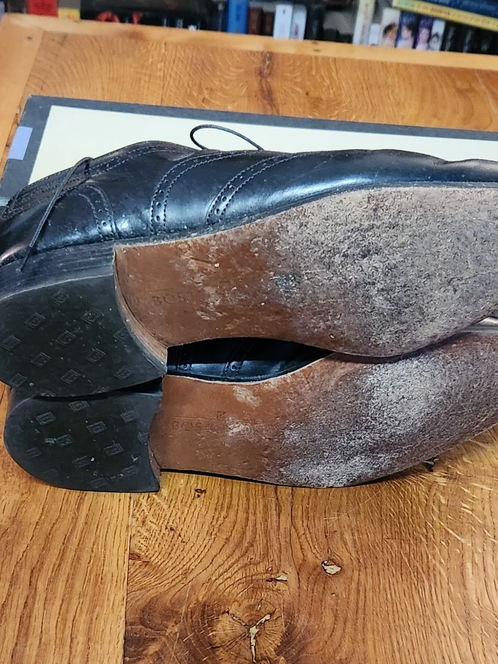Vintage Bostonian Black Wingtip Oxford Dress Shoes size 10 Men's